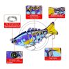 Funpesca 10cm 15.61g Hard Plastic 3d Bionic Eyes Freshwater Saltwater Bass Top Water Jointed Fish Lures - Color G