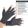 1pair Arthritis Fingerless Compression Gloves; Outdoor Half Finger Knuckle Pressure Gloves (Buy A Size Up) - Black - L