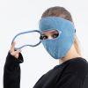 Windproof Face Warm Mask; Winter Ski Breathable Masks Fleece Face Shield Caps With HD Goggles Anti-fog Cycling Balaclava - Black