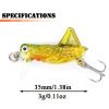 Fishing Bionic Grasshopper Lure; Wobbler Hard Bait For Freshwater 3g/0.11oz 35mm/1.38in - Color-D