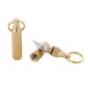 1pc Mini Brass Capsule Knife; Stainless Steel Portable Pocket Knife; Survival Knife With Keychain Pendant; Outdoor Fishing Accessories - 1pc