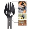 Outdoor Stainless Steel Multi-function Fork Spoon Tableware Combination Bottle Opener Fish Harpoon Camping Survival Equipment - Stainless Steel