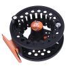 Kylebooker Fly Fishing Reel Large Arbor with Aluminum Body Fly Reel 3/4wt 5/6wt 7/8wt - Black - 3/4wt