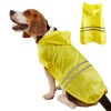 Pet Raincoat Medium Dog Golden Retriever Waterproof Reflective Strip Outdoor Raincoat - yellow - XL