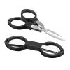 Foldable Fishing Scissors Carbon Steel Knife Edge Shears Fishing Line Cutting Tools Fishing Scissors Fishing Tackle Supplies - Blcak G679C