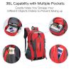 36L Outdoor Backpack Waterproof Daypack Travel Knapsack - Red