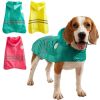 Pet Raincoat Medium Dog Golden Retriever Waterproof Reflective Strip Outdoor Raincoat - blue - S