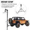 VEVOR Hitch Mounted Deer Hoist, 600lbs Capacity Hitch Game Hoist, 2'' Truck Hitch Deer Hoist with Winch Lift Gambrel Set, Foot Base, Adjustable Height