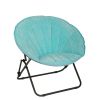 Velvet Seashell Saucer Folding Chair for Kids and Teens, Teal - Teal