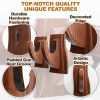 Gun Rack Wall Mount Hold Up Displays Horizontal Gun Rack and Shotgun Hooks Store Rifle Shotgun Bow Real Hardwood Hanger Brown - Teslyar