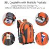 36L Outdoor Backpack Waterproof Daypack Travel Knapsack - Orange