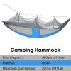 Travel Camping Hammock with Net Mosquito Lightweight Nylon Fabric - Gray & Blue - Hammock