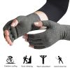 1pair Arthritis Fingerless Compression Gloves; Outdoor Half Finger Knuckle Pressure Gloves (Buy A Size Up) - Grey - L