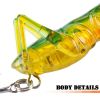 Fishing Bionic Grasshopper Lure; Wobbler Hard Bait For Freshwater 3g/0.11oz 35mm/1.38in - Color-B