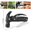 Portable Stainless Steel Claw Hammer Pocket Multitool Tool With Nylon Sheath Outdoor Survival Camping Hunting Hiking Equipment - Black