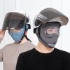 Windproof Face Warm Mask; Winter Ski Breathable Masks Fleece Face Shield Caps With HD Goggles Anti-fog Cycling Balaclava - Black