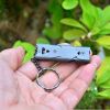 Stainless Whistle Double Tube Lifesaving Emergency SOS Outdoor Survival Whistle - Grey