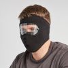 Windproof Face Warm Mask; Winter Ski Breathable Masks Fleece Face Shield Caps With HD Goggles Anti-fog Cycling Balaclava - Coffee