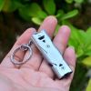 Stainless Whistle Double Tube Lifesaving Emergency SOS Outdoor Survival Whistle - Grey