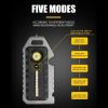 Multi-functional Rechargeable Mini LED Flashlight  - Black A - Flashlights