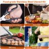 19Pcs Camping Cooking Utensil Kit Portable Picnic Cookware Outdoor Kitchen Equipment Gear Campfire Barbecue Appliances with Storage Bag - 19Pcs/Set