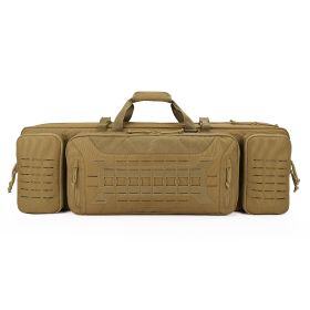 VOTAGOO Double Rifle Case Gun Bag, Safely Long-Barrel Firearm Transportation Cases  Locks, All-Weather Soft Tactical Range Bag Ackpack For Shotgun Spa (Option: Tan-42inches)